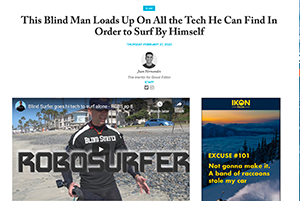 This Blind Man Loads Up On All the Tech He Can Find In Order to Surf By Himself
